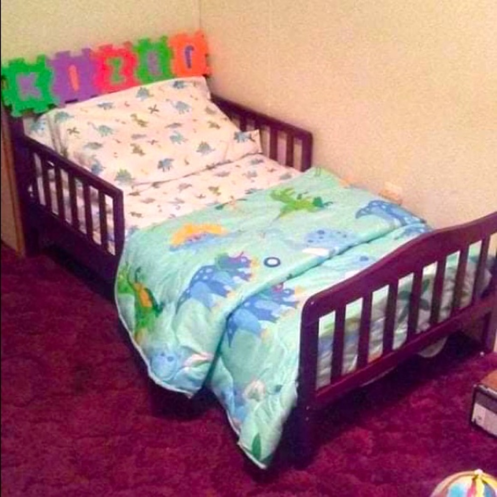 Toddler bed mattress and Dino cover set all in one
